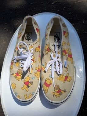 Vans Kids Beige Winnie the Pooh Canvas Sneakers with White Laces